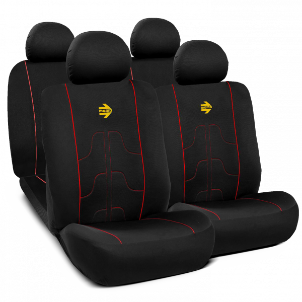 Sitz-Cover Modern Black-Red SET