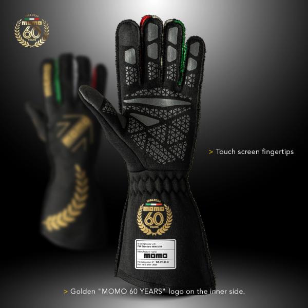 60 Jahre MOMO Corsa Pro Rennfahrerhandschuhe Größe 12